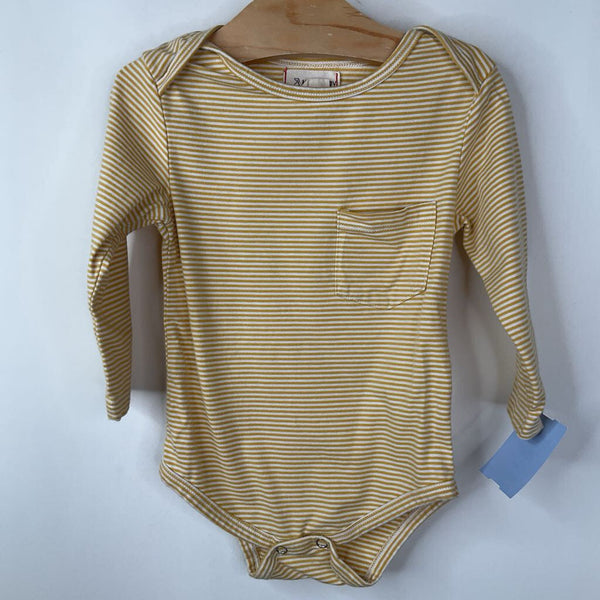 Size 9-12m: Me + Henry Yellow/White Long Sleeve Onesie