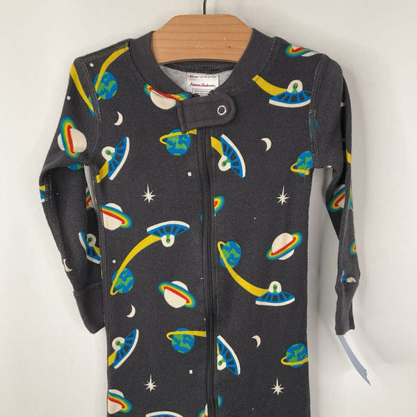 Size 12-18m (75): Hanna Andersson Black Space Ship Alien 1pc PJs