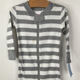 Size 12-18m (75): Hanna Andersson White/Grey Stripped 1pc PJs