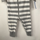 Size 12-18m (75): Hanna Andersson White/Grey Stripped 1pc PJs