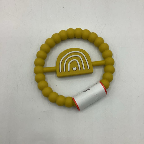 Yellow Silicone Rainbow Teething Ring