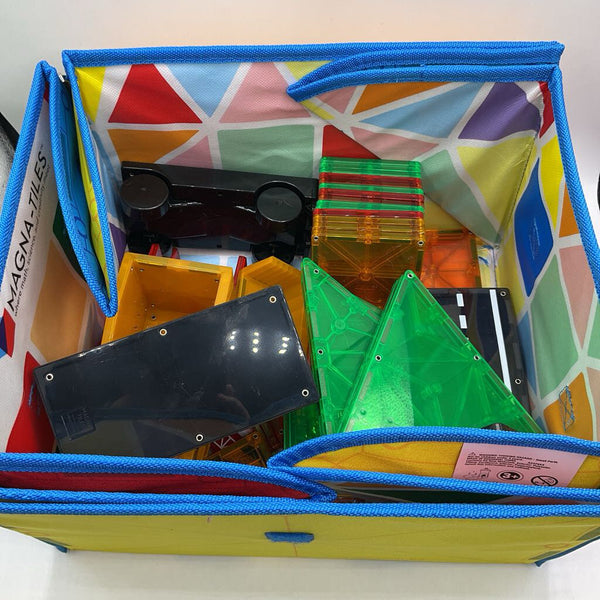 Magna Tiles 49pc Assorted Magnetic Building Tiles W/Storage Container