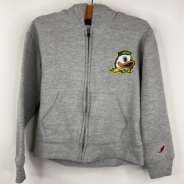 Size 6-7: League Kids Grey Oregon Ducks Zip-Up Hoodie