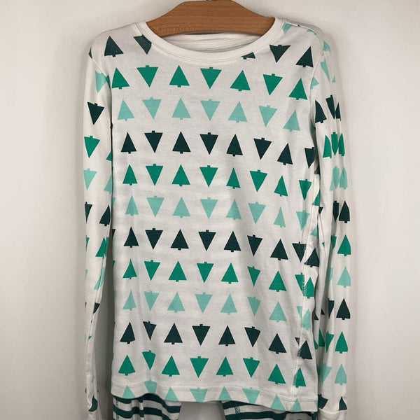 Size 12: Primary White/Green & Blue Tree Print 2pc PJs