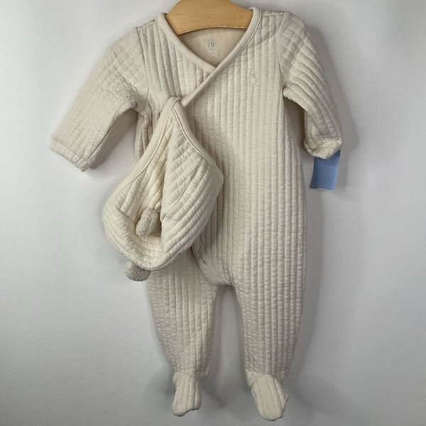 Size 0-3m: Gap Creme Romper & Hat
