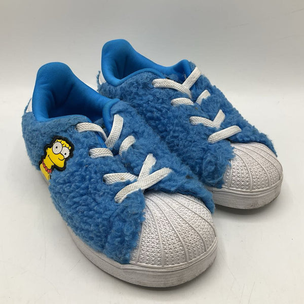 Size 10: Adidas Blue Fuzzy Marge Simpson Slip-On Sneakers