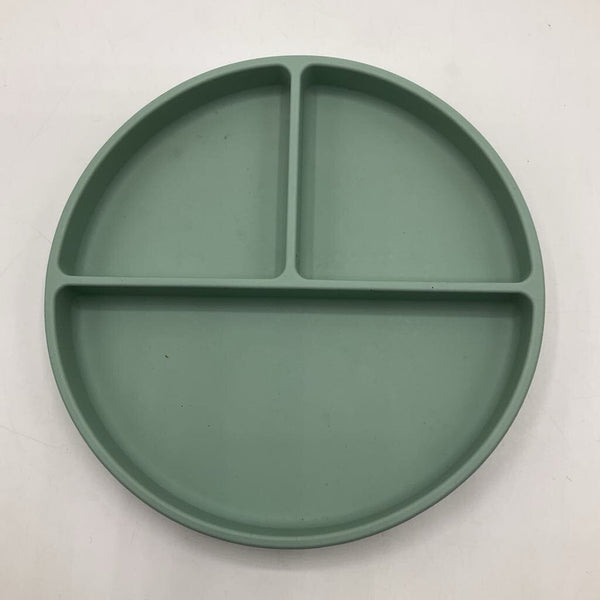 Mushie Green Silicone Suction Plate