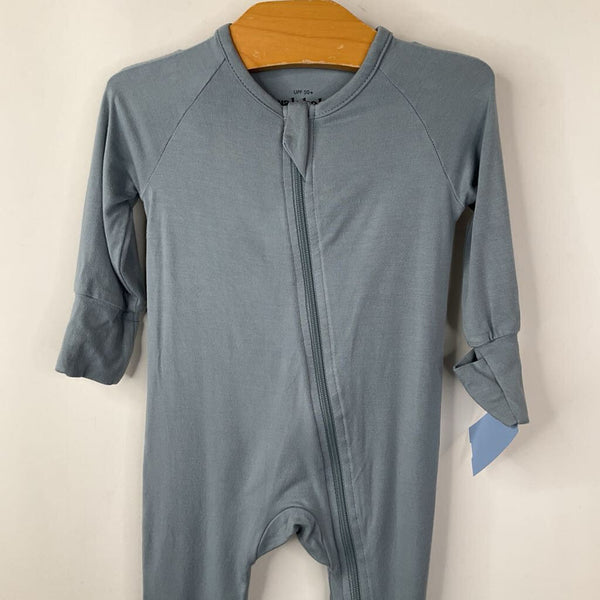 Size 3-6m: Walababy Blue 1pc Zip Up PJs