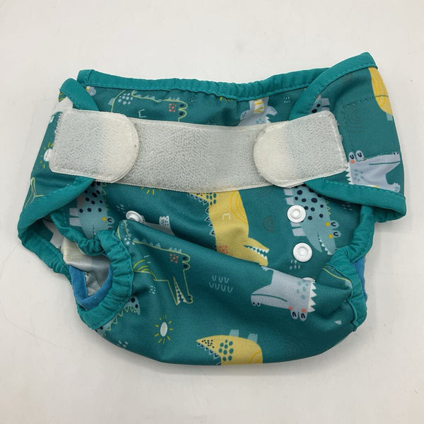 Size 6-12m: Blue Crocodile Velcro Adjustable Diaper Cover