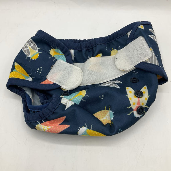Size 6-12m: Navy Bug Velcro Adjustable Diaper Cover