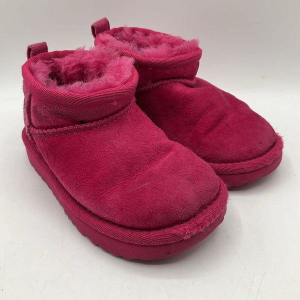 Size 9: UGG Hot Pink Lined Zip Up Boots