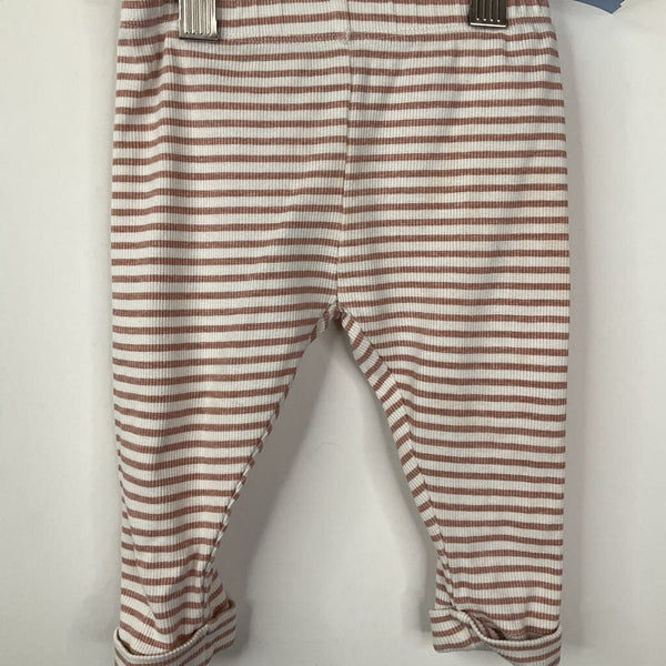 Size 6-9m: Laura Ashley White/Brown Striped Cozy Pants