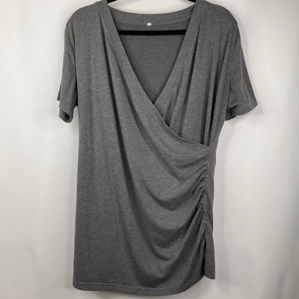 Size XL: Latched Mama Grey Long Sleeve Nursing Sweater