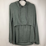 Size XL: Latched Mama Heather Grey Hoodie Long Sleeve Nursing Sweater