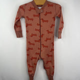 Size 18-24m (80): Hanna Andersson Brown Dog 1pc Zip Up PJs