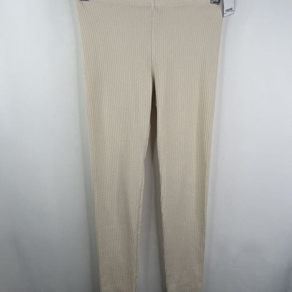 Size 12: Tea Cream Ribbed Leggings