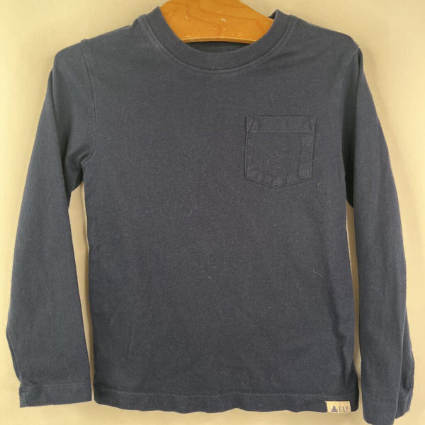 Size 5: Baby GAP Navy Long Sleeve Pocket Shirt