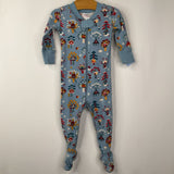 Size 3-6m (60): Hanna Andersson Blue Holiday Zip Up 1pc PJs