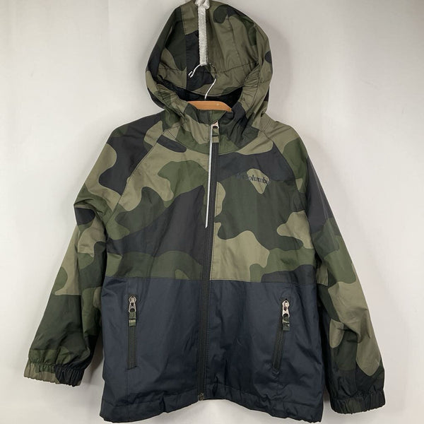 Size 6-7: Columbia Green Camo Zip Up Rain Coat