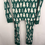 Size 8 (130): Hanna Andersson Green Holiday Tree 2pc PJs