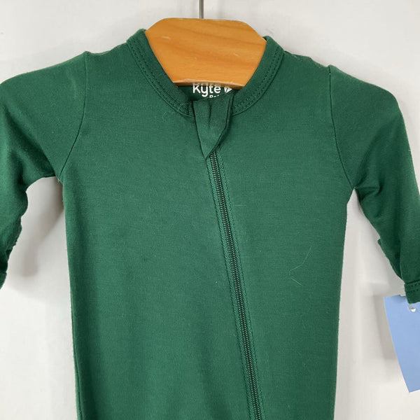 Size Preemie: Kyte Baby Green Zip Up 1pc Footy PJs