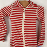 Size NB: Hanna Andersson Red/White Striped Zip Up 1pc PJs