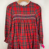 Size 11-12: Boden Red/Multi Plaid Lace Trim Long Sleeve Dress