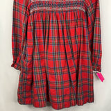 Size 11-12: Boden Red/Multi Plaid Lace Trim Long Sleeve Dress