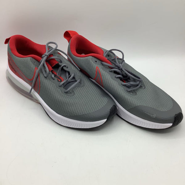 Size 6Y: Nike Grey/Red Lace-Up Sneakers