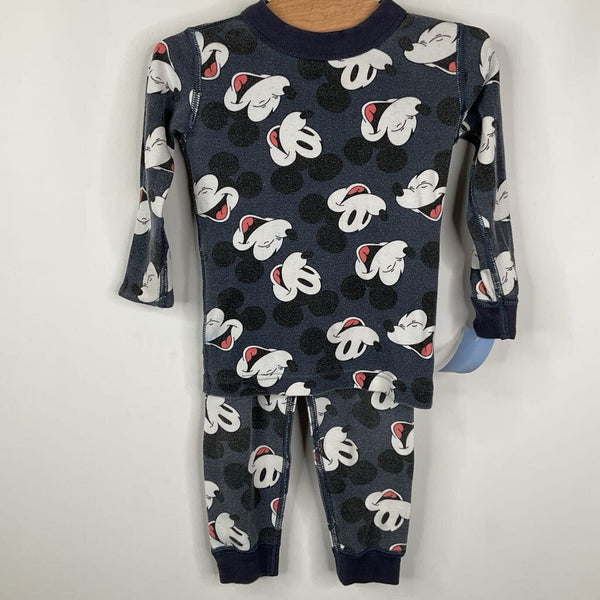 Size 3 (90): Hanna Andersson Blue Mickey Mouse Print 2pc PJs