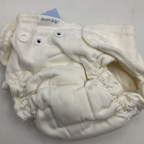 Size 1: Esembly White Adjustable Snap Cloth Diaper