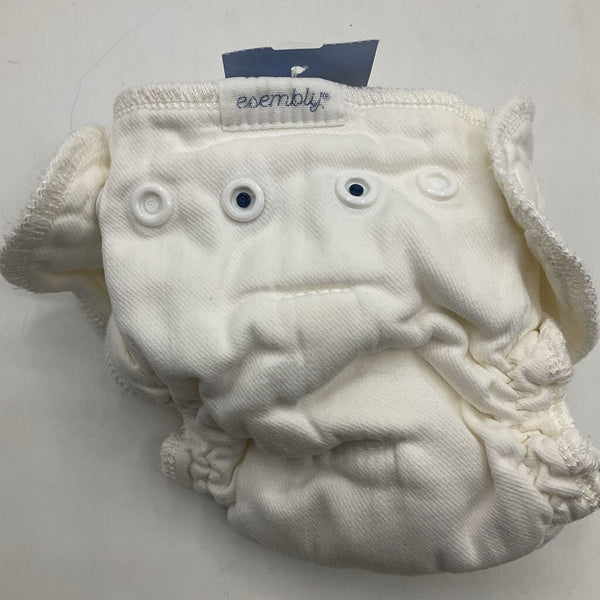 Size 1: Esembly White Adjustable Snap Cloth Diaper