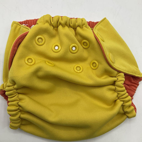 Size 1: Esembly Yellow Adjustable Snap Diaper Cover