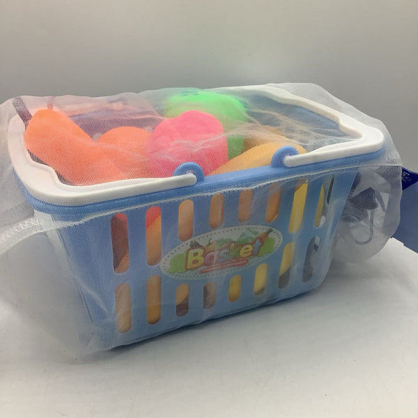 Basket Of Assorted Plastic Play Food