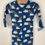 Size 6-12m (70): Hanna Andersson Blue Rainbow Print 1pc PJs