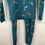Size 6-7 (120): Hanna Andersson Blue Skeleton Dinosaurs 2pc PJs