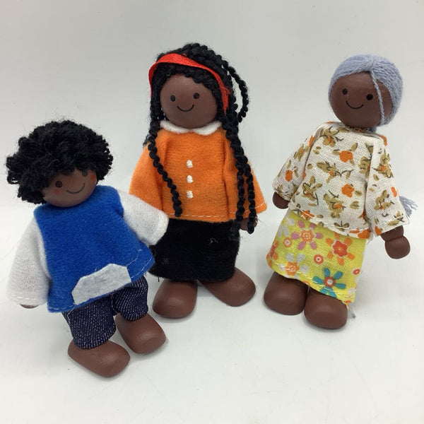 Wooden 3pc Dolls