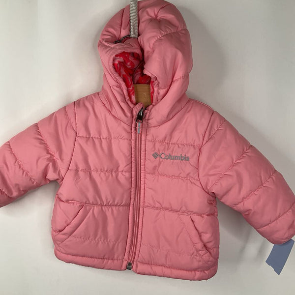 Size 3-6m: Columbia Pink Fleece/Puffer Reversible Winter Coat