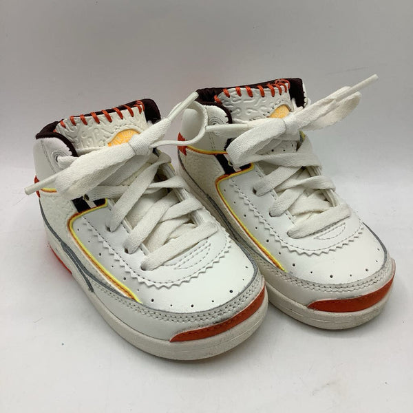 Size 5: Nike Air Jordan White/Yellow Lace-Up Sneakers- NEW