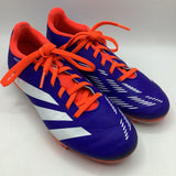 Size 3.5Y: Adidas Predator Orange/Blue Lace-Up Outdoor Soccer Cleats