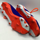Size 3.5Y: Adidas Predator Orange/Blue Lace-Up Outdoor Soccer Cleats