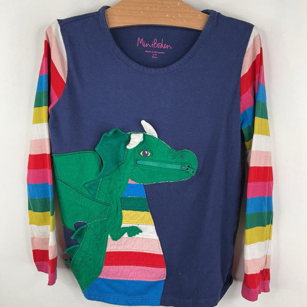 Size 6-7: Mini Boden Blue/Rainbow Dragon