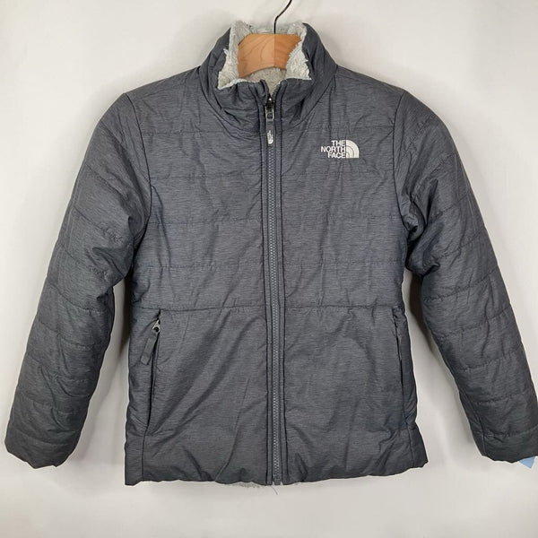 Size 7-8: The North Face Grey/White Puffy/Cozy Reversible Winter Coat