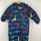 Size 6-12m (70): Hanna Andersson Navy/Rainbow Dinosaur Puffy Bunting