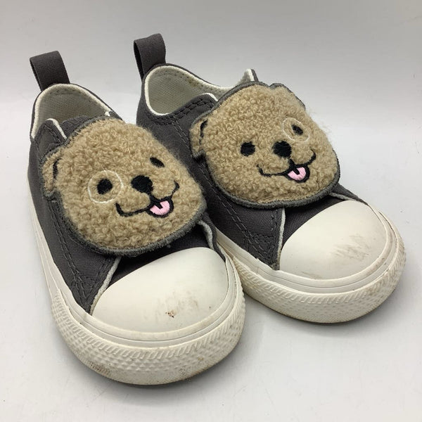 Size 6: Converse Gray/Tan Puppy Velcro Strap Sneakers