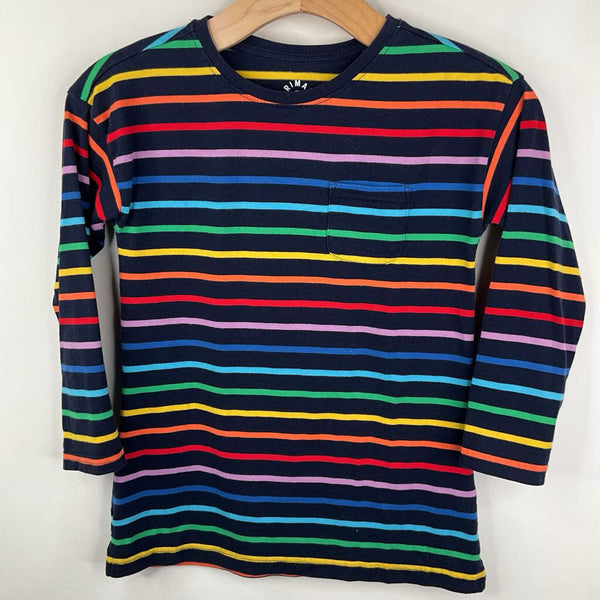Size 8-9: Primary Navy/Multi Color Striped Long Sleeve Shirt