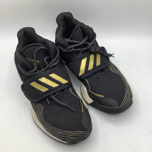 Size 6Y: Adidas Black/Gold Lace Up and Velcro Sneakers