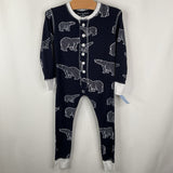 Size 4: Bare Bottoms Navy/White Polar Bears Long Sleeve Romper