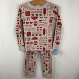 Size 4 (100): Hanna Andersson Beige/Red Baking 2pc Holiday PJs