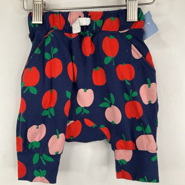 Size 3-6m (60): Hanna Andersson Navy Pink/Red Apples Cozy Pants